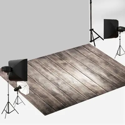 Aperturee Gradient Grey Scratch Photo Wood Floor Backdrop | Fabric Floor For Photography | Newborn Photography Flooring | Pho...