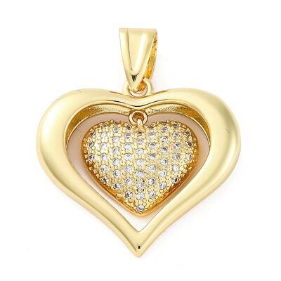 Brass Micro Pave Clear Cubic Zirconia Pendants