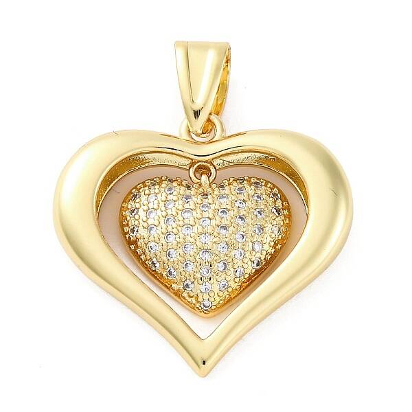 Brass Micro Pave Clear Cubic Zirconia Pendants