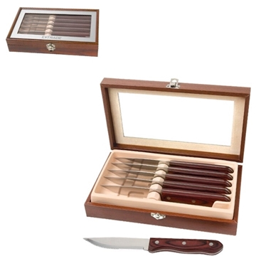 5 Promotional Manchurian Ash 6-Piece Steak Knife Set - Stainless ...
