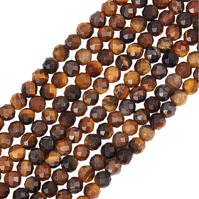 2 Strands Natural Yellow Tiger Eye Beads Strands