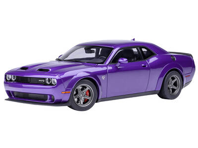 2023 Dodge Challenger SRT Super Stock Plum Crazy Purple 1/18 Model Car by Autoart