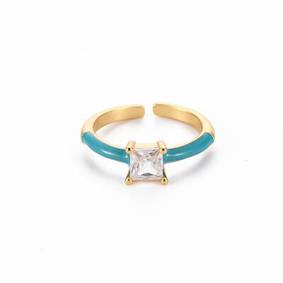 Brass Enamel Cuff Rings