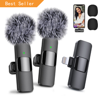 2 Pack Lavalier Wireless Microphone for iPhone Smartphone  iPad, Wireless Lapel Microphone with Clear Audio for Recording, Wi...