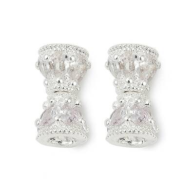 Brass Micro Pave Clear Cubic Zirconia Screw Clasps