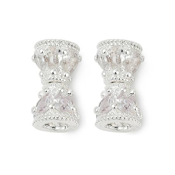 Brass Micro Pave Clear Cubic Zirconia Screw Clasps