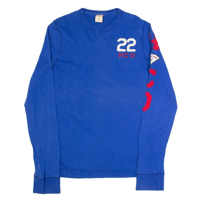 HOLLISTER Mens T-Shirt Blue Long Sleeve M