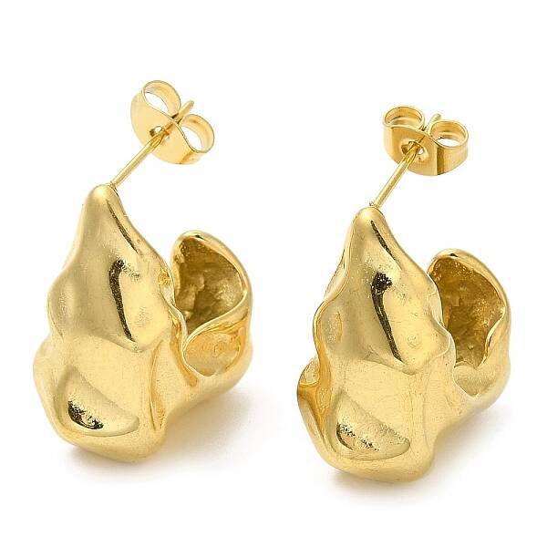 Ion Plating(IP) 304 Stainless Steel Twist Stud Earrings
