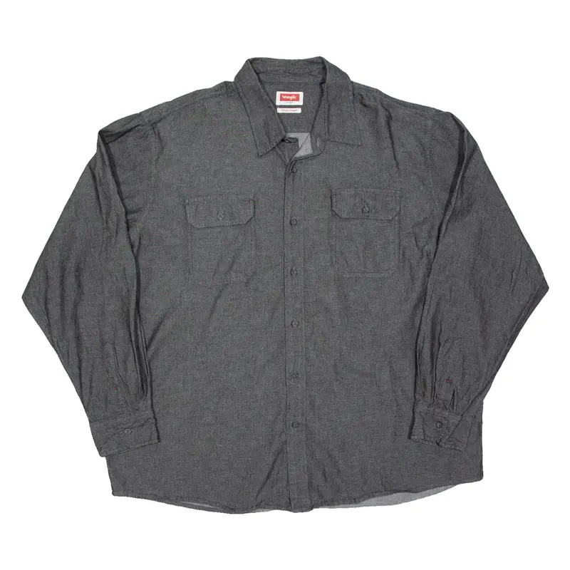 WRANGLER Mens Worker Shirt Grey Long Sleeve 2XL