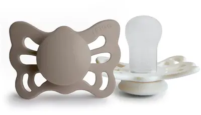 FRIGG Butterfly Size 1: 0-6 months Portobello/Cream pacifier 2 pieces