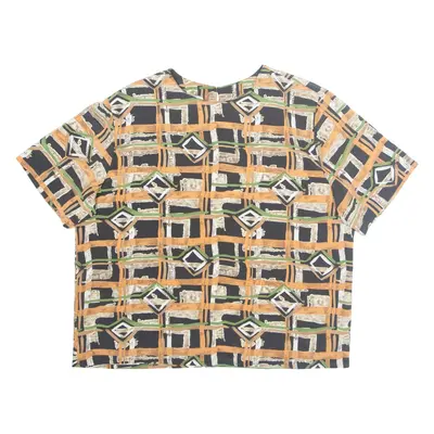 Womens Printed Top Brown Crazy Pattern L