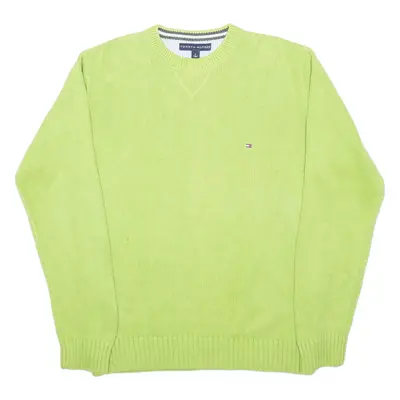 TOMMY HILFIGER Mens Jumper Green Roll Neck Tight Knit M