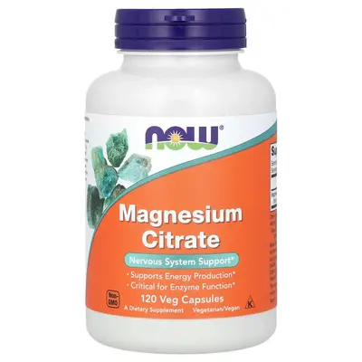 NOW Foods Magnesium Citrate, 120 Veg Capsules (133 mg per Capsule)