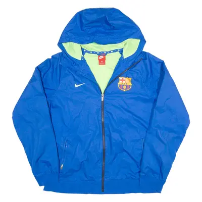 NIKE FC Barcelona Mens Windbreaker Jacket Blue L