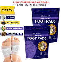(2 Pack) Sole Serenity Good Night Sleep Foot Pads with Magnesium Glycinate, Valerian Root, Lavender, GABA, Ashwagandha & Zeol...