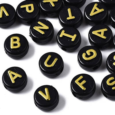 Opaque Black Acrylic Beads