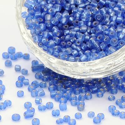 6/0 Round Silver Lined Round Hole Glass Seed Beads