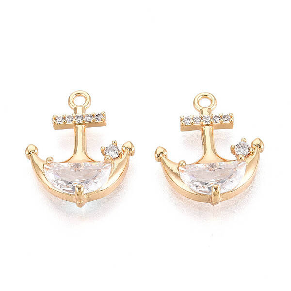 Brass Micro Pave Cubic Zirconia Pendants