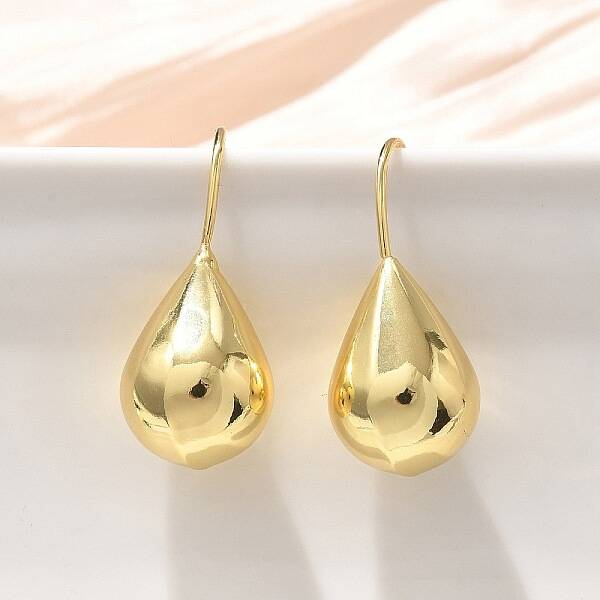 Teardrop Brass Dangle Earrings
