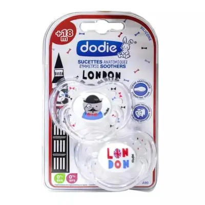 Dodie Anatomical Silicone Pacifiers 18m+ Duo London n°A90