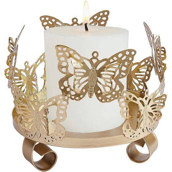 SUPERFINDINGS butterfly candle holders Flower Butterfly Decoration Candlestick Tealight Candles Holder for Weddings Elegant D...