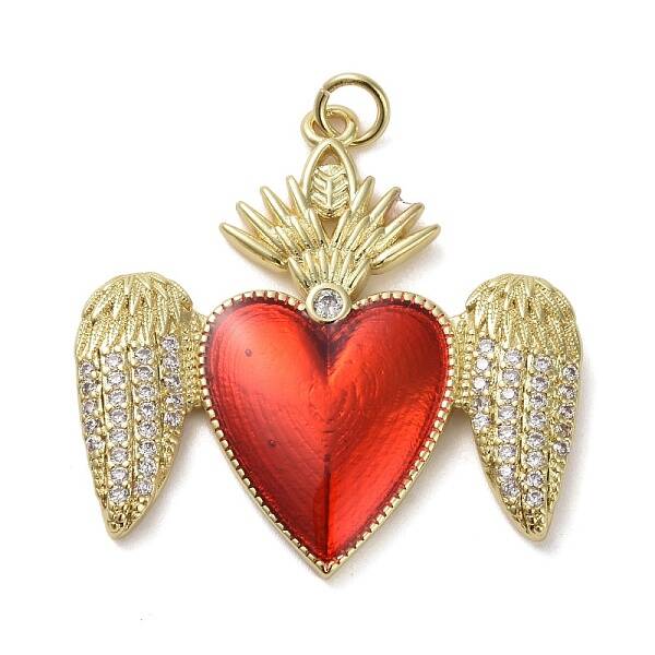 Brass Micro Pave Clear Cubic Zirconia Pendants