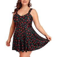 Aqua Eve Plus Size Two Piece Swimsuits for Women Tankini Bathing Suits Flowy Swim Dress with Shorts