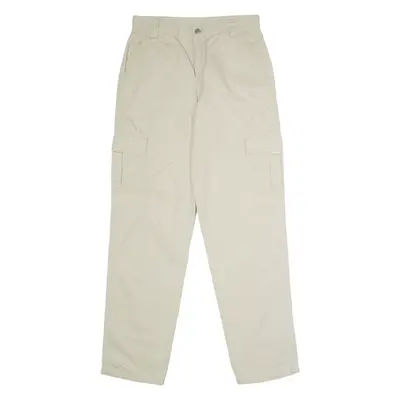 Mens Twill Trousers Beige Regular Straight W30 L32