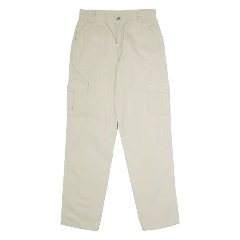 Mens Twill Trousers Beige Regular Straight W30 L32