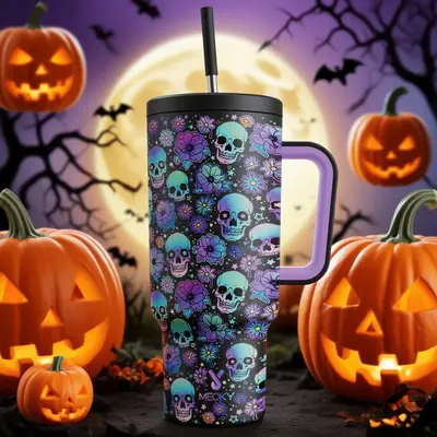 【Meoky-Halloween】NEW 8/26-40oz Festival Stainless Steel Insulated Tumbler，Food-Grade Stainless Steel ，Non-slip & Leak...