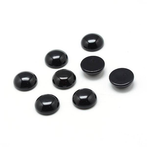 Dyed & Heated Natural Black Agate Gemstone Cabochons