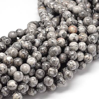 Natural Map Stone Beads Strands