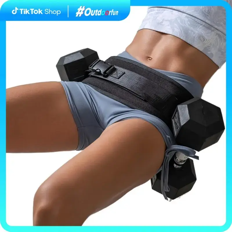 Hip Thrust Adjustable Resistance Weight Belt for Home Workouts, Kettlebell Training & Butt Shaping with Extra Cushioning and ...