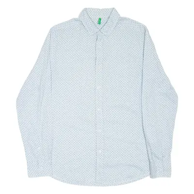 BENETTON Mens Shirt Blue Long Sleeve L