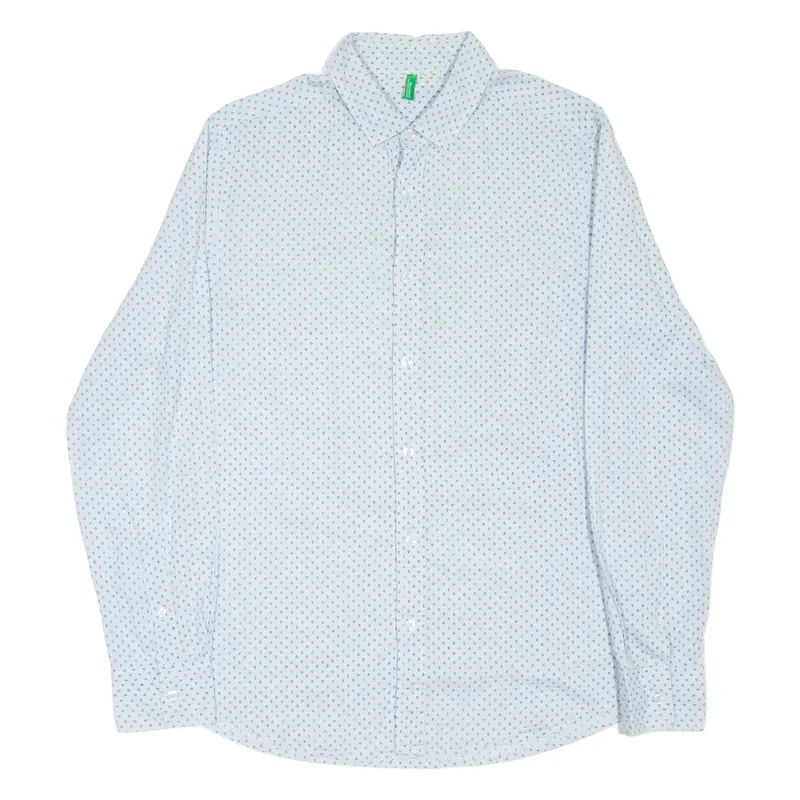 BENETTON Mens Shirt Blue Long Sleeve L