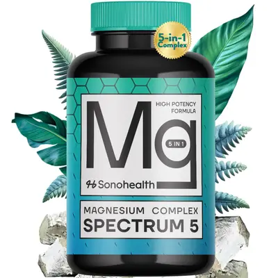 Spectrum 5 Magnesium | 5-in-1 Magnesium Complex + 72 Trace Minerals for Enhanced Absorption | 500mg of Magnesium per Serving ...