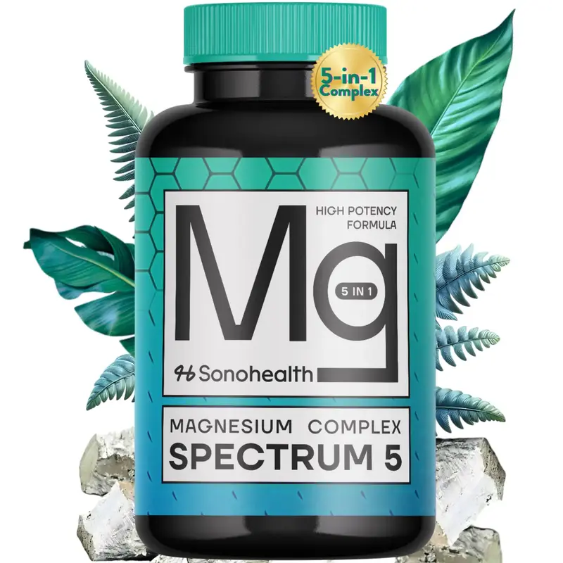 Spectrum 5 Magnesium | 5-in-1 Magnesium Complex + 72 Trace Minerals for Enhanced Absorption | 500mg of Magnesium per Serving ...