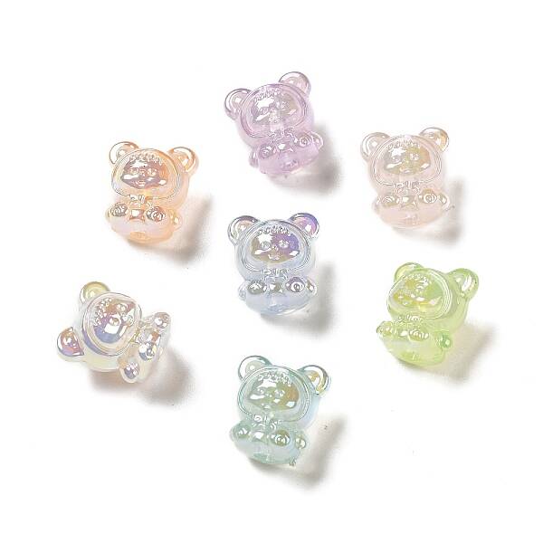 UV Plating Rainbow Iridescent Acrylic Beads