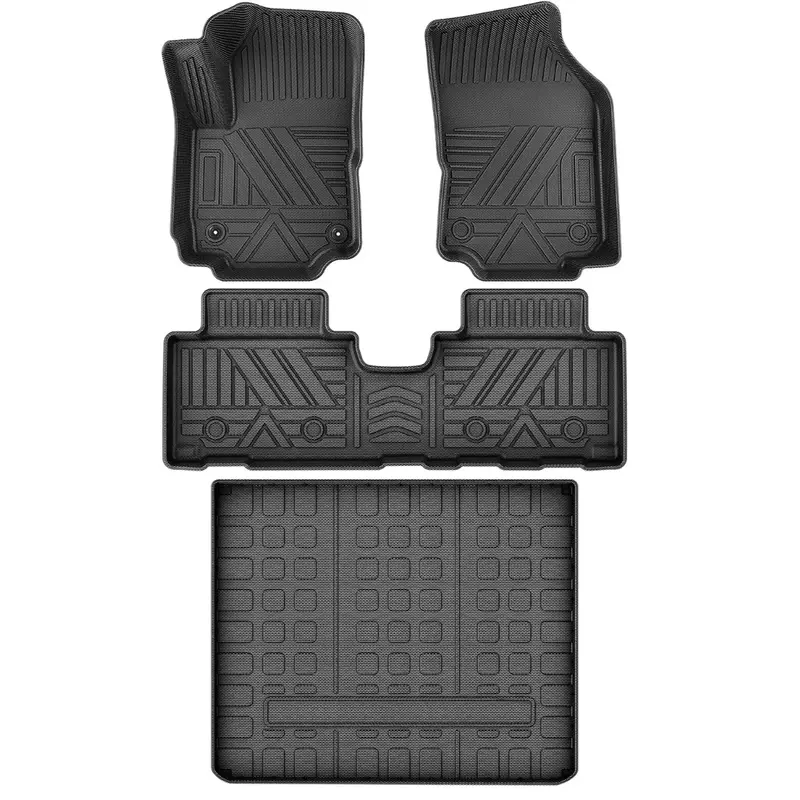 YITAMOTOR® Floor Mats Cargo Liner for 2018-2024 Chevrolet Equinox w/o Rear Subwoofer 4pcs