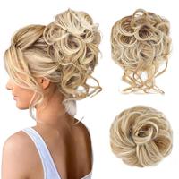 Vigorous 1PCS/2PCS Messy Bun Hair Piece Tousled Updo Hair Buns Hair Pieces For Women Wavy Curly Scrunchies Chignon Ponytail H...