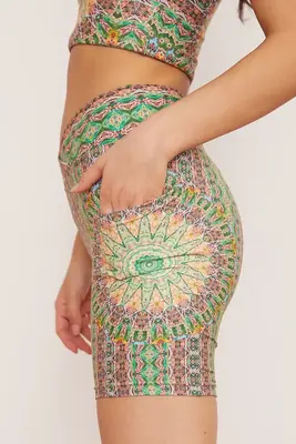 Fauna Midi Bike Short | Size: XS | Print: Fauna | Style: Ruching