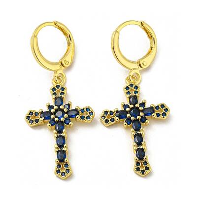 Real 18K Gold Plated Brass Dangle Leverback Earrings