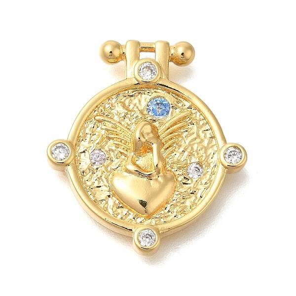 Brass Micro Pave Cubic Zirconia Pendants