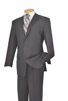 Color Vinci Men's Wool Feel Executive 2-Piece Suit - Solid Color