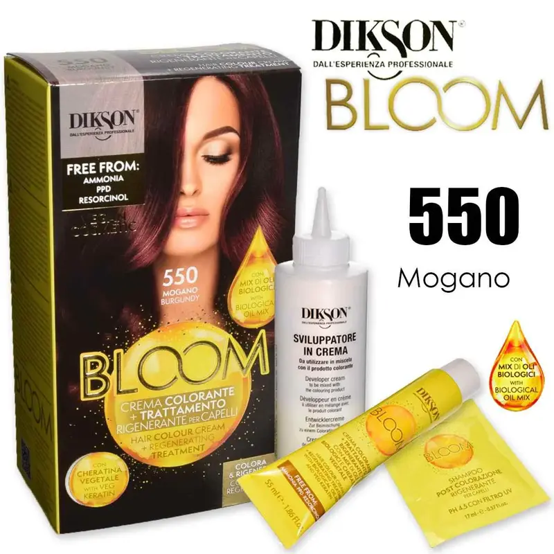 Dikson Bloom Coloring Cream With Keratin 550 Mahogany