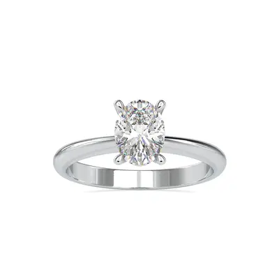 10K White Gold Oval Shaped Moissanite Engagement Ring