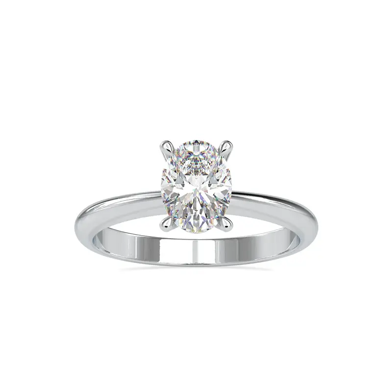 10K White Gold Oval Shaped Moissanite Engagement Ring
