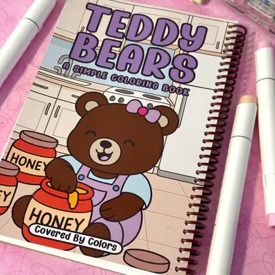 Teddy Bear Bold and Simple Activity Coloring Book Spiral Bound Bold and Easy Coloring Book