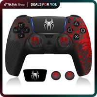 JORREP Anti-Slip PS5 Controller Skin, Non-Slip Silicone Cover Case with Thumb Grip Gaps, Touch Pad Sticker & Cover Wrap Stick...