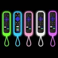 Silicone Luminous Remote Control Cover, 1 Count Reusable Remote Control Case with Lanyard, Decorative Dustproof Cover for Hom...